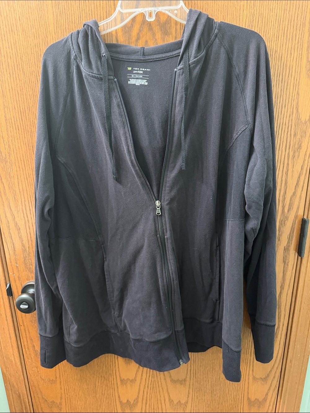 tek gear Black Lightweight Full-Zip Hooded Jacket